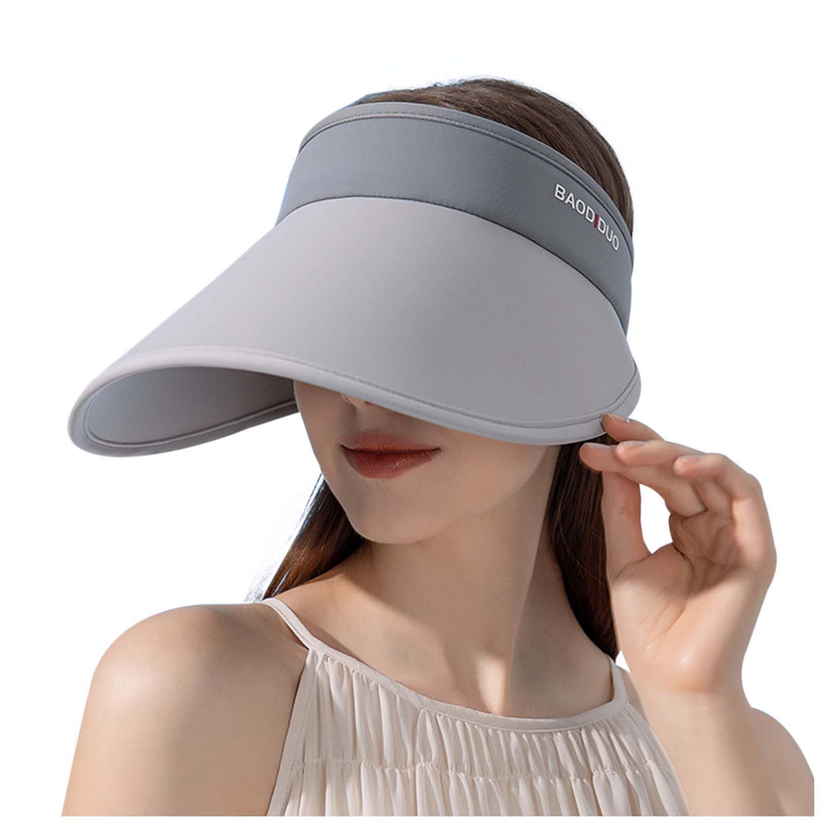 YpingLonk Sombrero Viseras Mujer Verano de Paja Vacío con ala Grande Gorra Pamela de Sol Playa Sombrero de Protección Solar Verano Playa Gorra Viaje Vacaciones