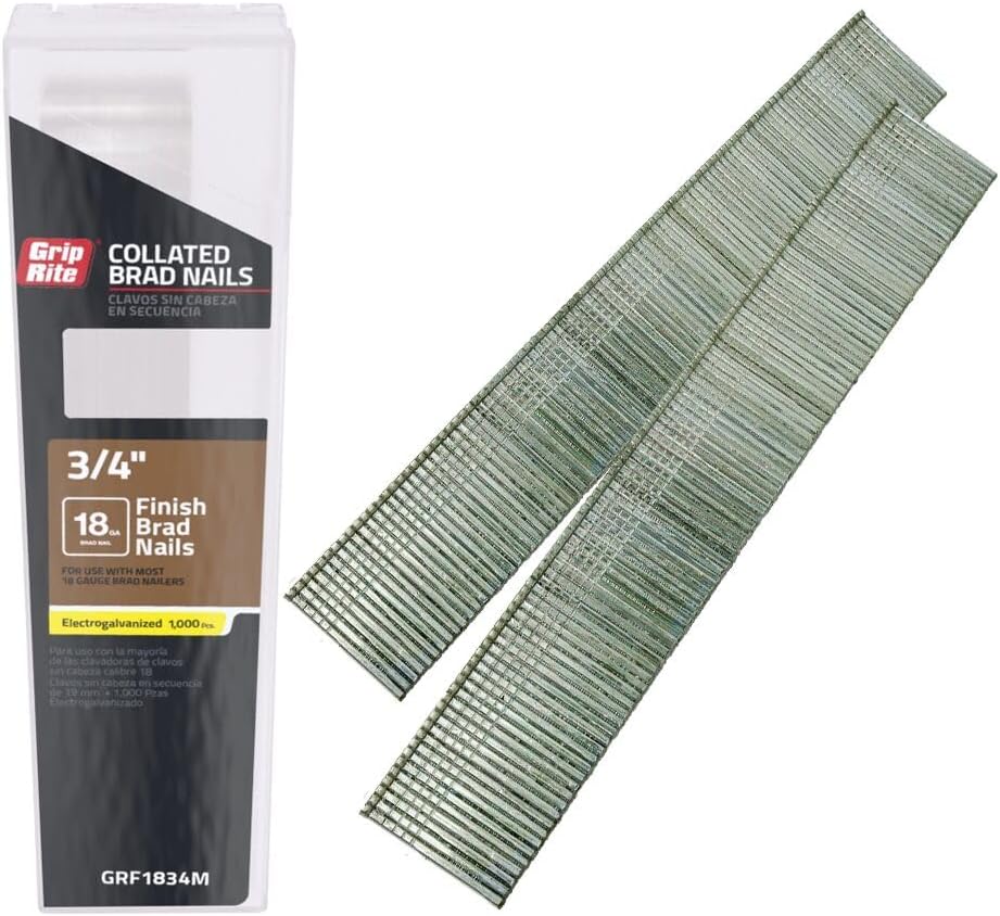 Grip-Rite 3/4 in. 18 Ga. Straight Strip Brad Nails Smooth Shank 1000 pk - Case of: 5;5
