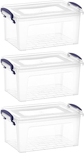 Superio Mini contenedores de almacenamiento con tapas, cajas transparentes para organizar, contenedores de plástico apilables, sin BPA, no tóxicos,