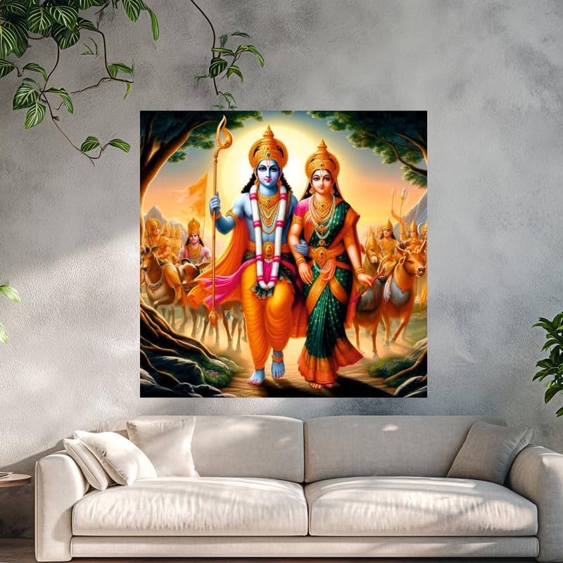Image of British Terminal Cute little Bal Gopal Baby God Krishna| Kanha Ji | Laddu Lord Makhan Chor Painting Religious Poster for Pregnant Women for wall (matt thin vinyl,sticker,multicolor,unframed)| bj374