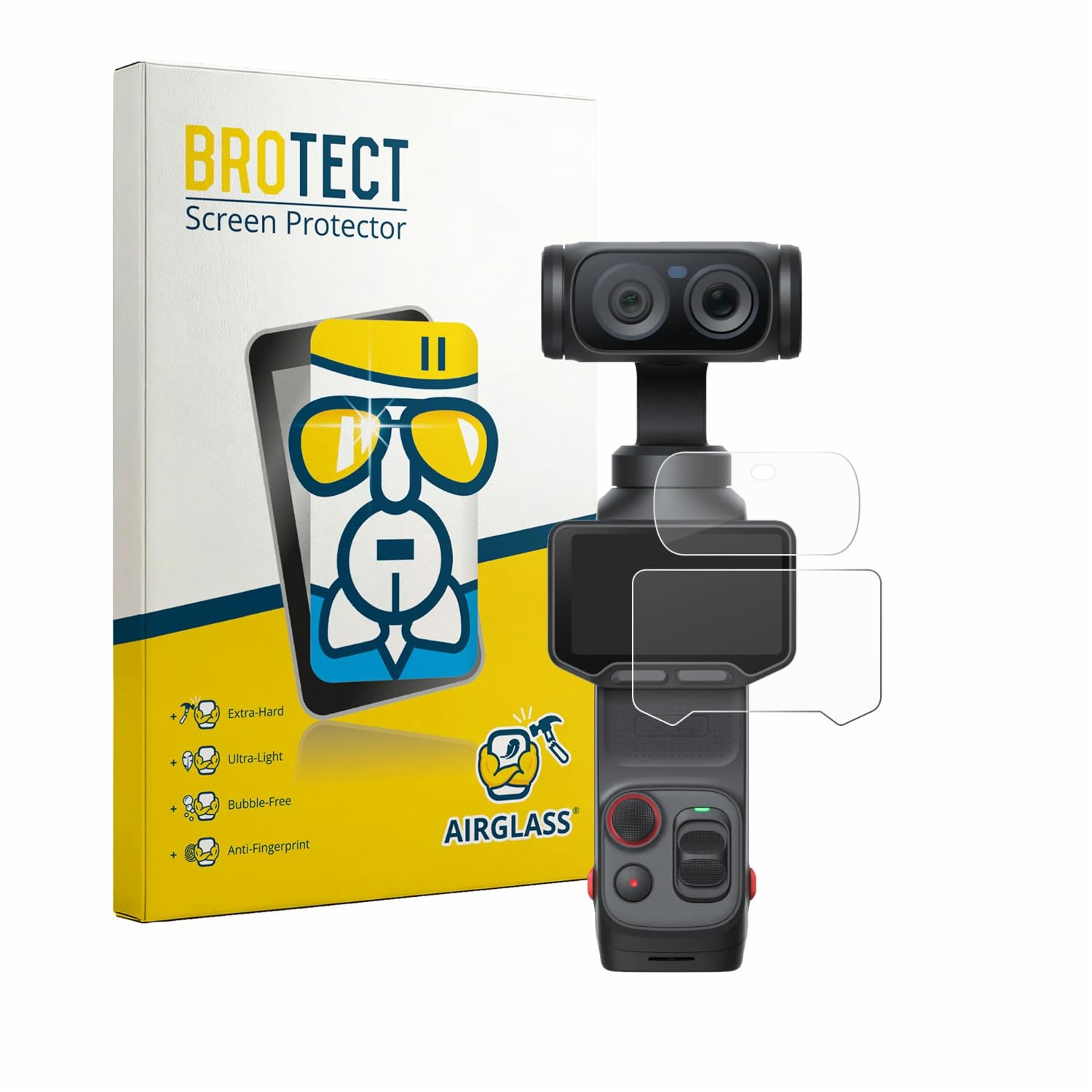 BROTECT Schutzglas für Insta360 Luna Ultra (Display + Linse) Schutzfolie Panzer Folie Glas[Extrem Kratzfest 9H, Anti-Fingerprint, Ultra-Transparent]