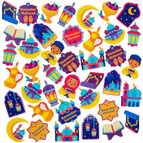Baker Ross WA167 Ramadan Foam Stickers - Pack of 120 Colourful Foam Stickers for Ramadan Crafts