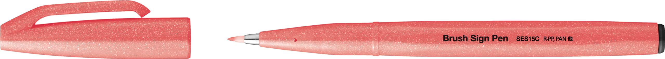 Pentel SES15C-FBX Brush Sign Pen Neon Red Fibre Tip Brush Like Tip (Pack of 10), 1 count (Pack of 10) - Image 2