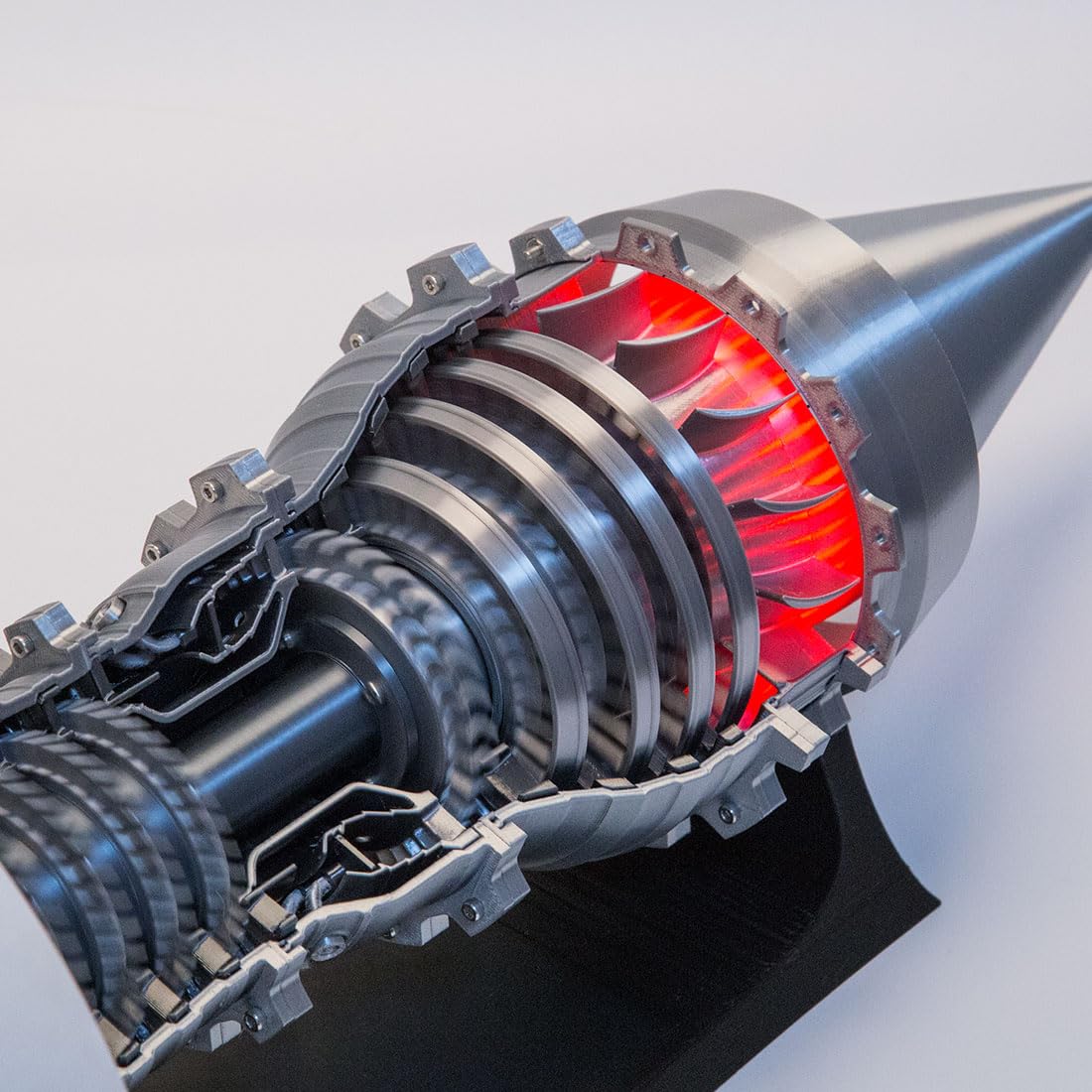 Model silnika spalinowego, TRENT900 skala 1/15, nadruk 3D, funkcjonalny silnik turbofanowy, zestaw do samodzielnego montażu, silnik samolotowy, prezent