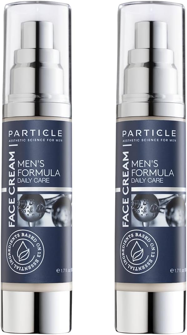 Particle 6-in-1 Face Cream for Men, Men’s Daily Hydrating Moisturizer with Vitamin C, Jojoba Oil, Vitamin E & Hyaluronic Acid, Skin Care Routine, Healthy Skin Support, Pack of 2, 1.7 FL OZ