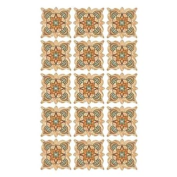 JAAMSO ROYALS Kitchen Bathroom Self-Adhesive PVC Waterproof Wall Sticker,?Cream Mosaic Tiles Sticker Floor Sticker (30 CM X 45 CM) -Pack of 1