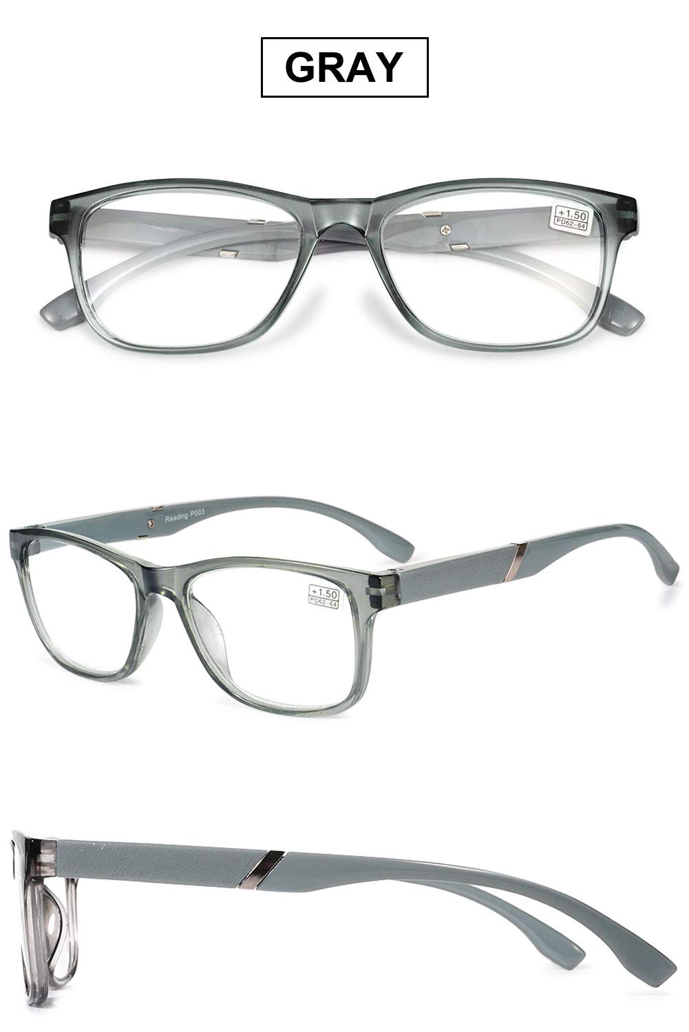VEVESMUNDO Gafas de Lectura Mujer Hombre Flores Vintage Moda Presbicia Leer Graduadas Vista Lejos 1.0 1.5 2.0 2.5 3.0 3.5 4.0 Negro Azul Gris Blanco Naranja Morado (3.0, 6 Gafas)