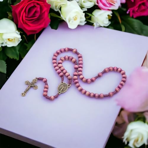 Terço Nossa Senhora das Graças Roxo Madeira 8 mm