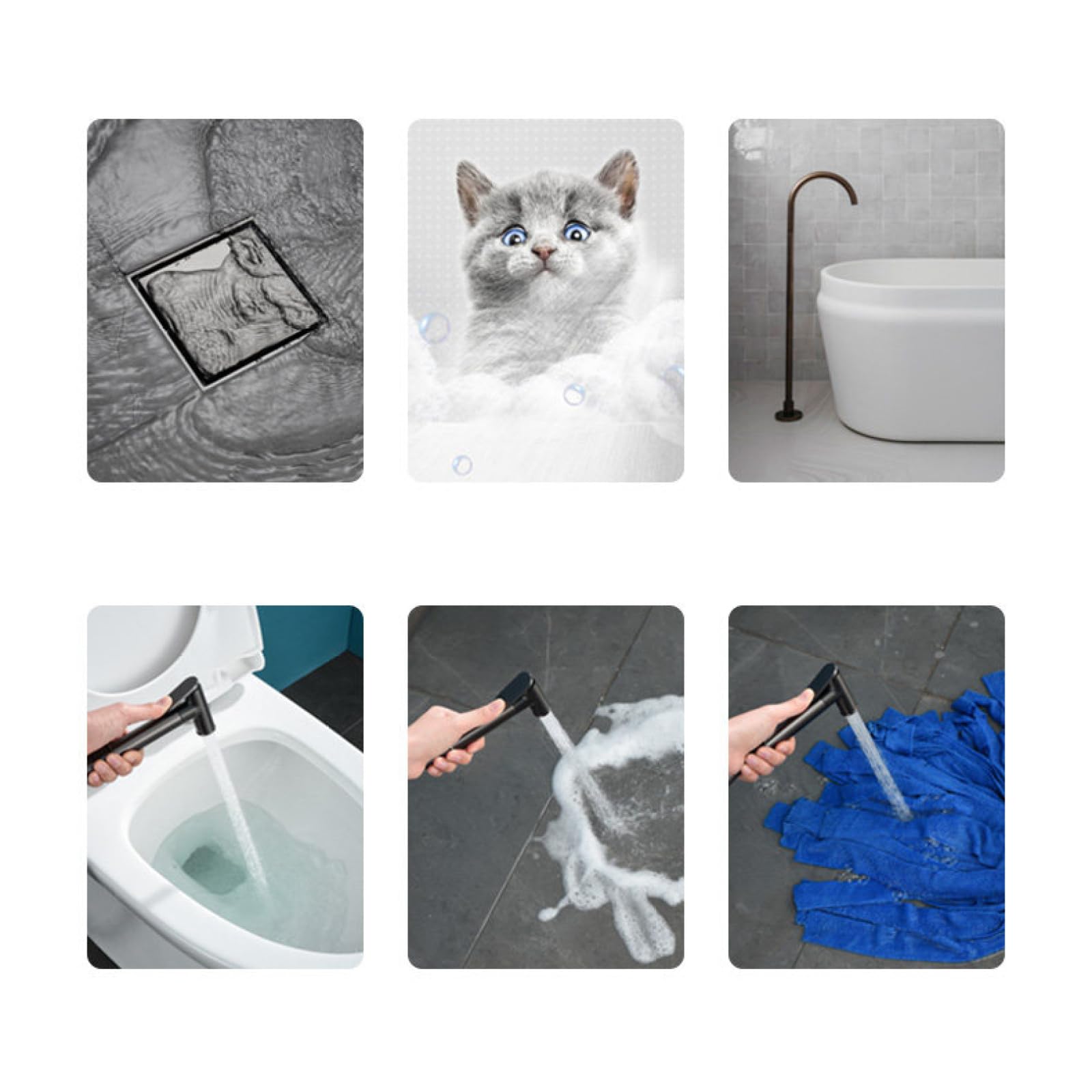 Kit Spruzzatore WC Cromato Set Di Doccetta per Bidet In Ottone Montaggio A Parete | Doppia Uscita con Tubo Può Essere Collegato Alla Toilette O Alla Lavatrice