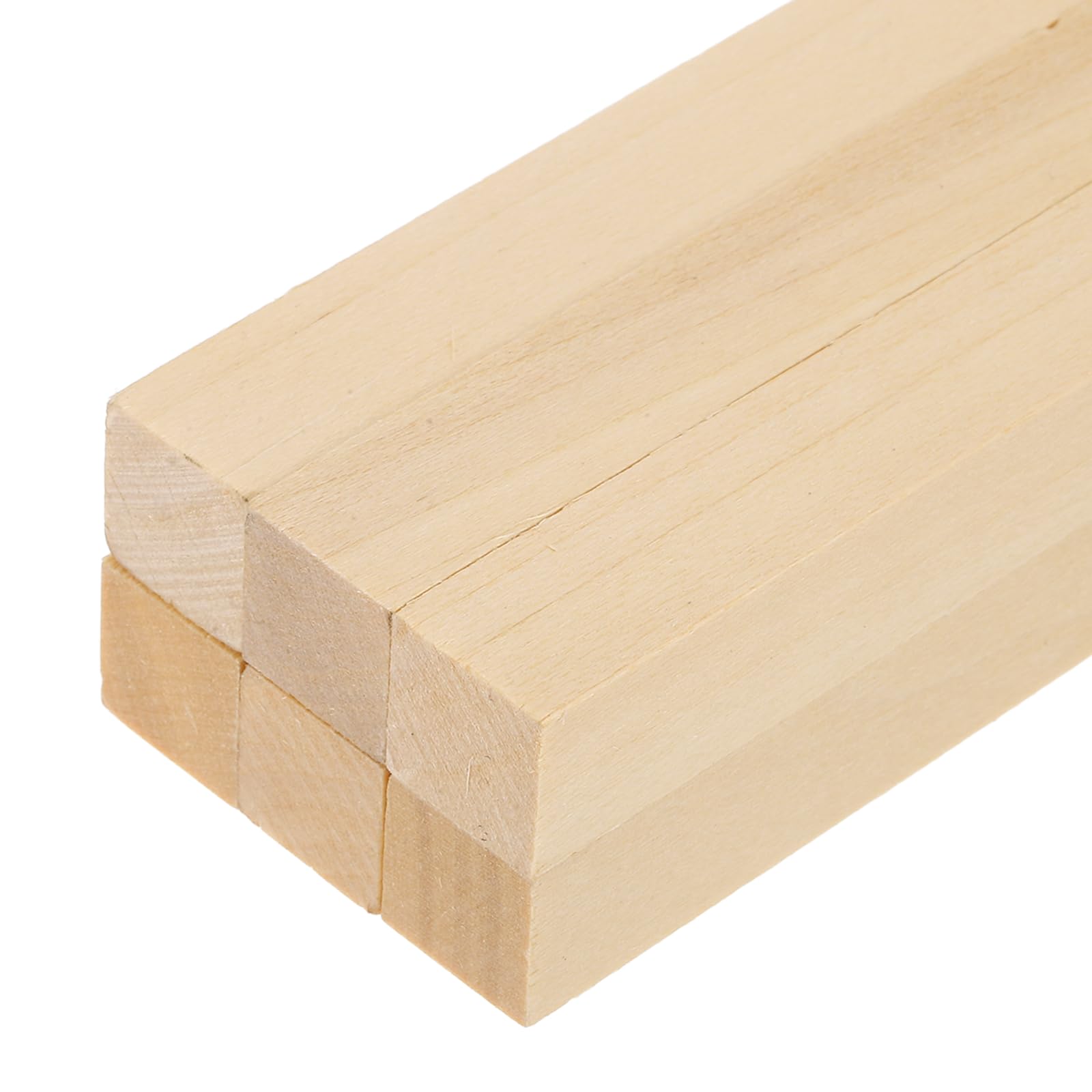 sourcing map 6Pcs Basswood Sticks, 15mm x 15mm x 305mm Square Wooden Dowel Rods Strips Craft Natural Wood Trim Slats Lumber for DIY Arts Painting Decoration Model Projects Whittling Hand Carved