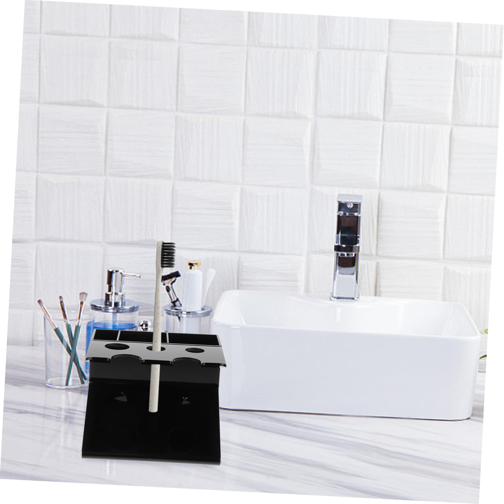 Didiseaon Razor Organizer Stand Acrylic Makeup Storage Rack Open Design for Easy Visibility