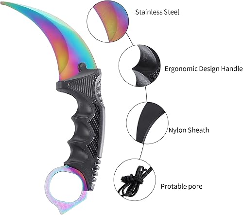 Miniatura 4 de TOPOINT - Cuchillo de entrenamiento Karambit sin vanguardia Karambit Cuchillo de entrenamiento de práctica sin herramienta de entrenamiento de