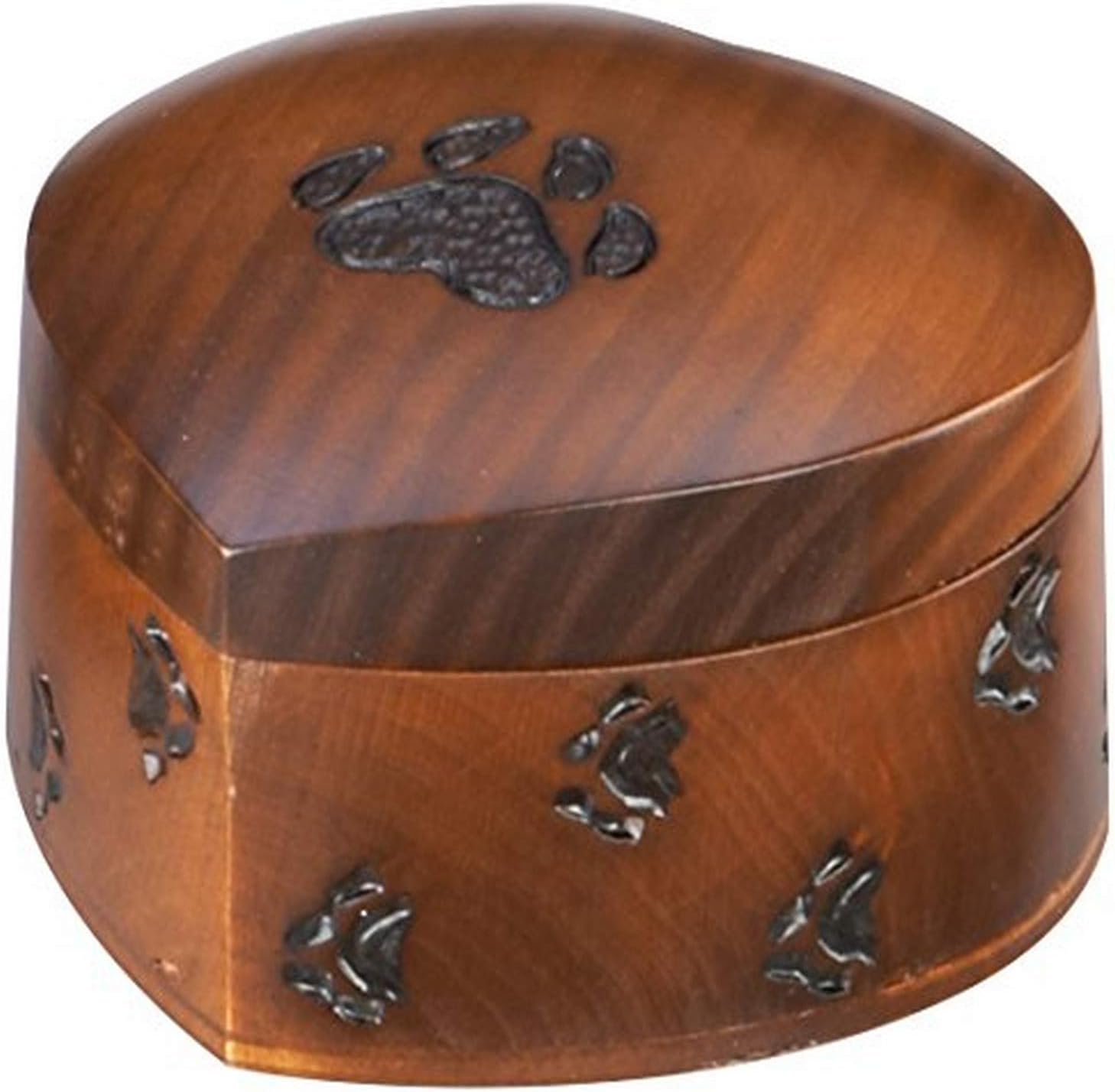 M. Cornell Importers Polish Handmade Paw Print Heart Small Swivel Box Pet Urn and Memorial