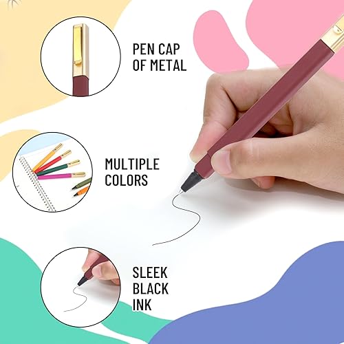 Miniatura 10 de Paquete de 12 bolígrafos de gel de 0.5 mm, bolígrafos de punta fina y escritura suave para colorear y hacer diarios, bolígrafos de gel negros y