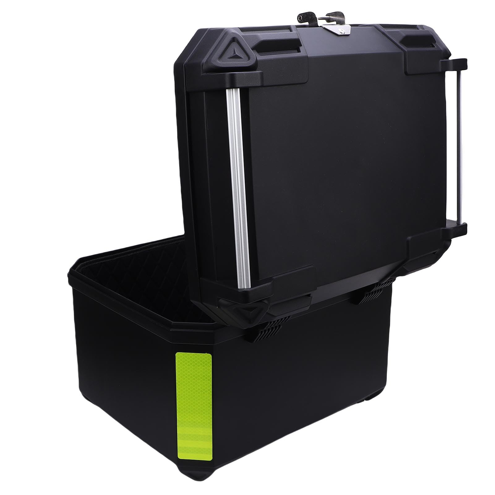 Akozon Boîte à Queue 47L avec Plaque Détachable en Cuir Doublure de l'eau PP Top Case pour Véhicules électriques Scooters Noirs