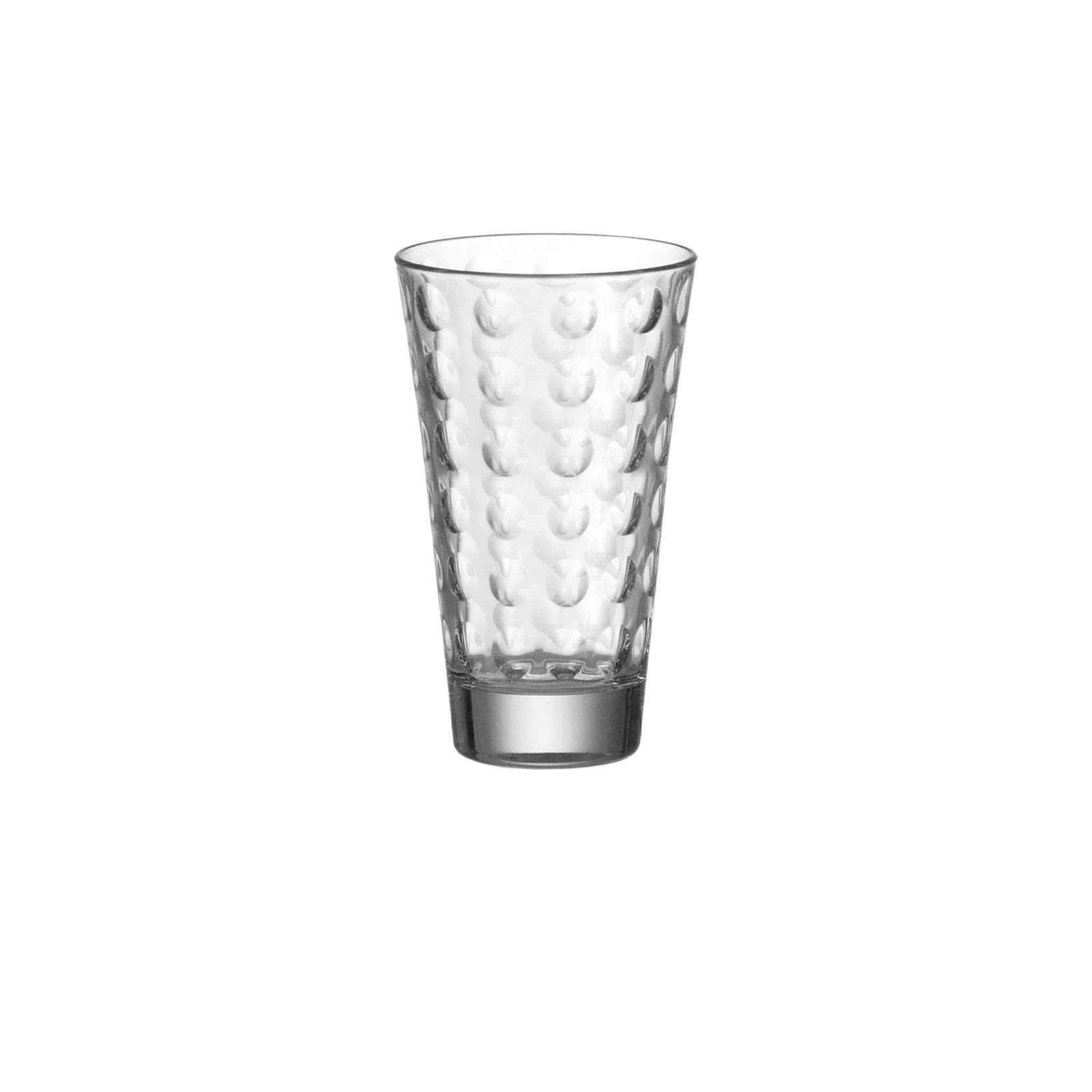 Leonardo Home Becher Optic, 13 cm – Glasbecher mit optischen Vertiefungen