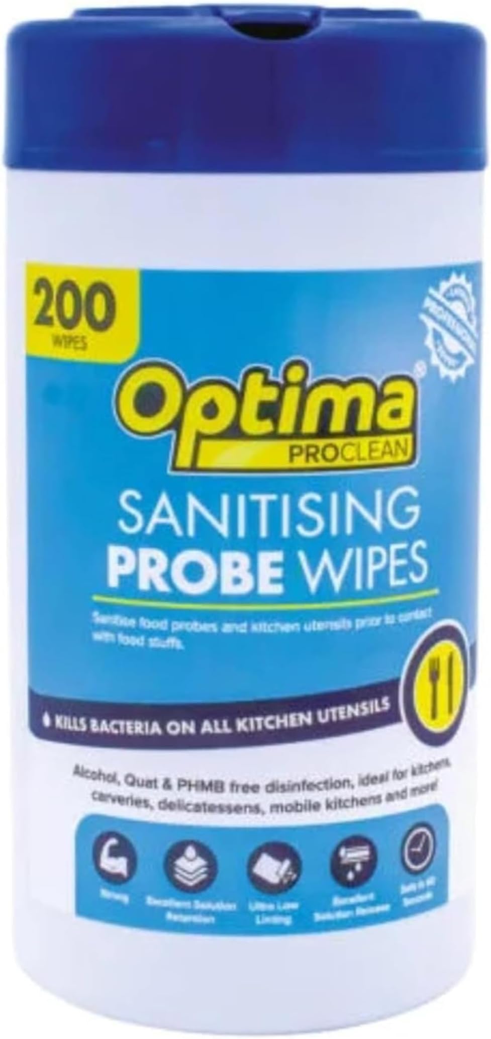 Genware Optima Safe Probe Wipes, Fabric, Blue, Pack of 200