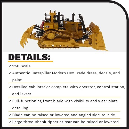 Miniatura 4 de Diecast Masters 1/50 Caterpillar D11 Fusion Bull Dozer con Shank Ripper, Serie High Line 85604