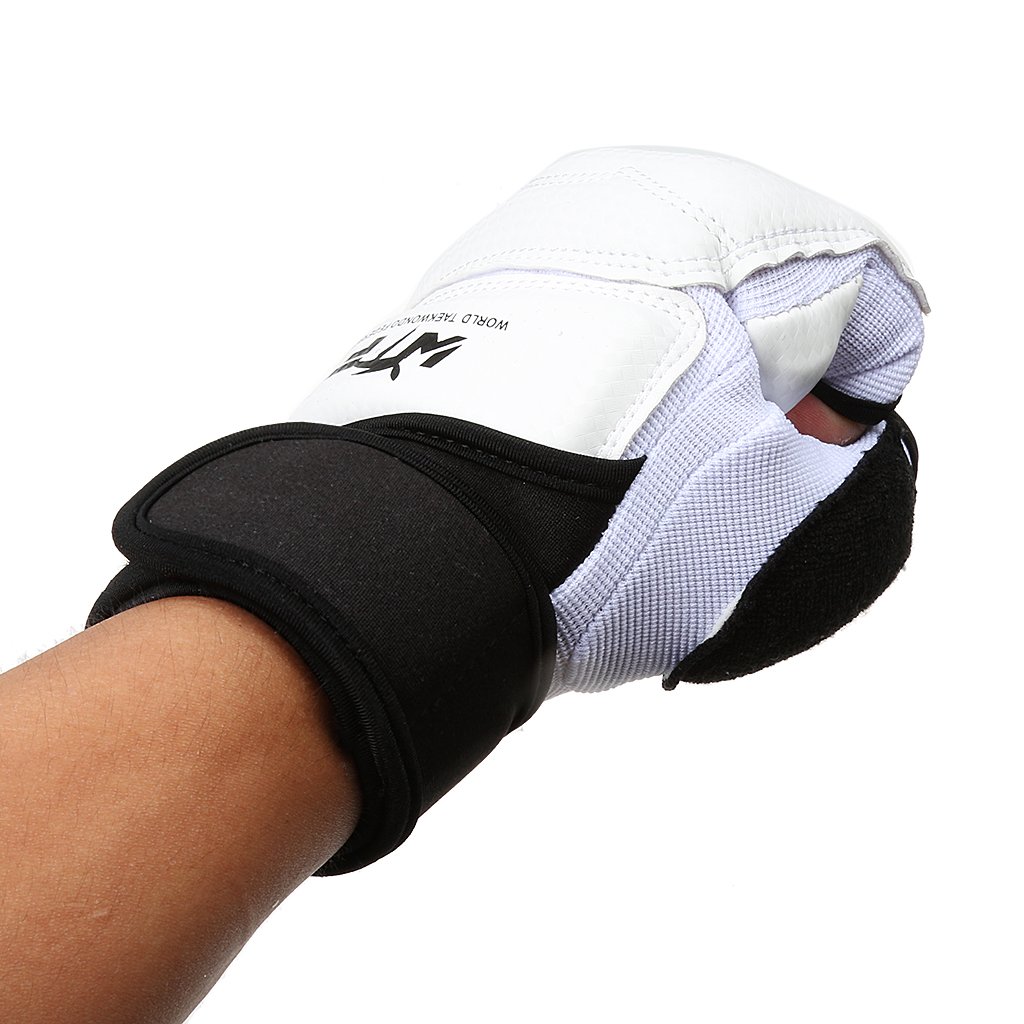 Generic Gants Protection Demi Doigt pr Boxing Muay Thai à Adulte Enfant Blanc - M