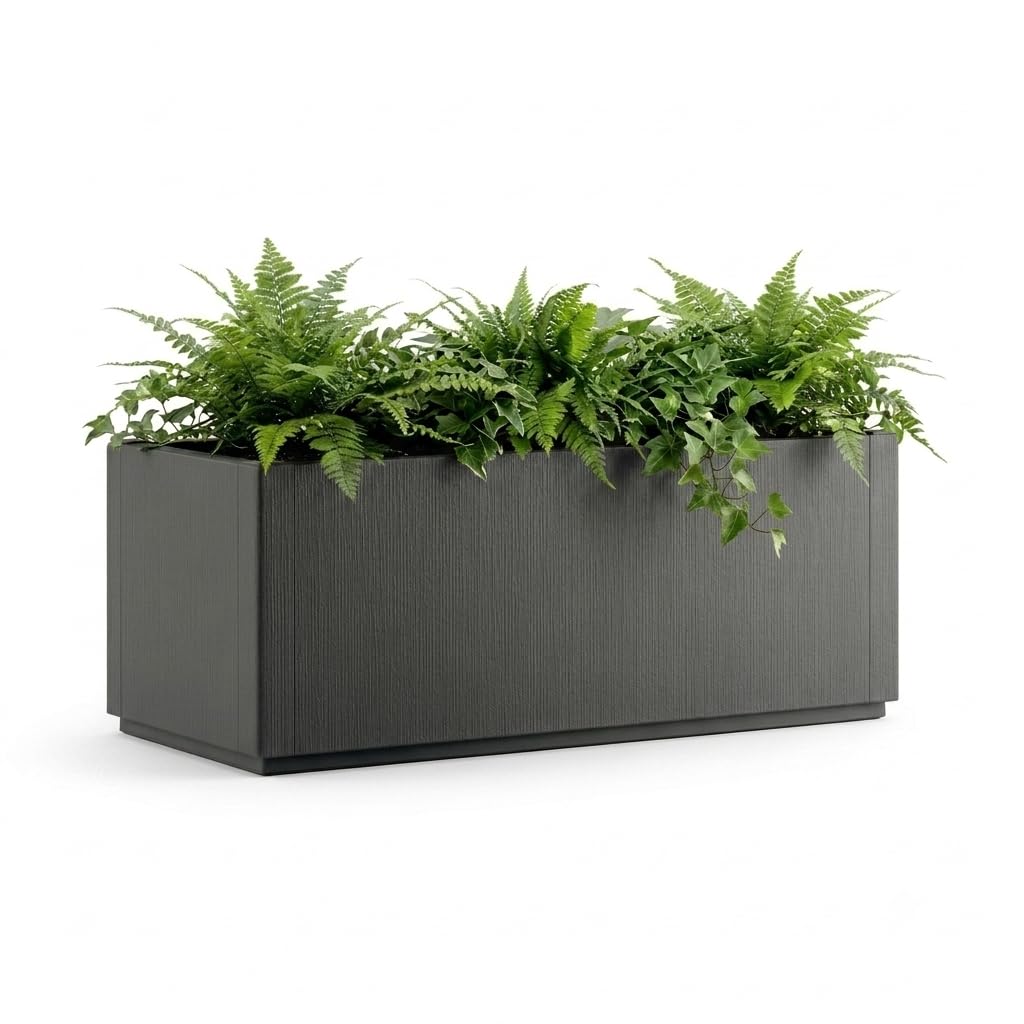 CASARIA® Flower Box Planter Trough Plant Pot, 80L Capacity, 80x36x35 cm