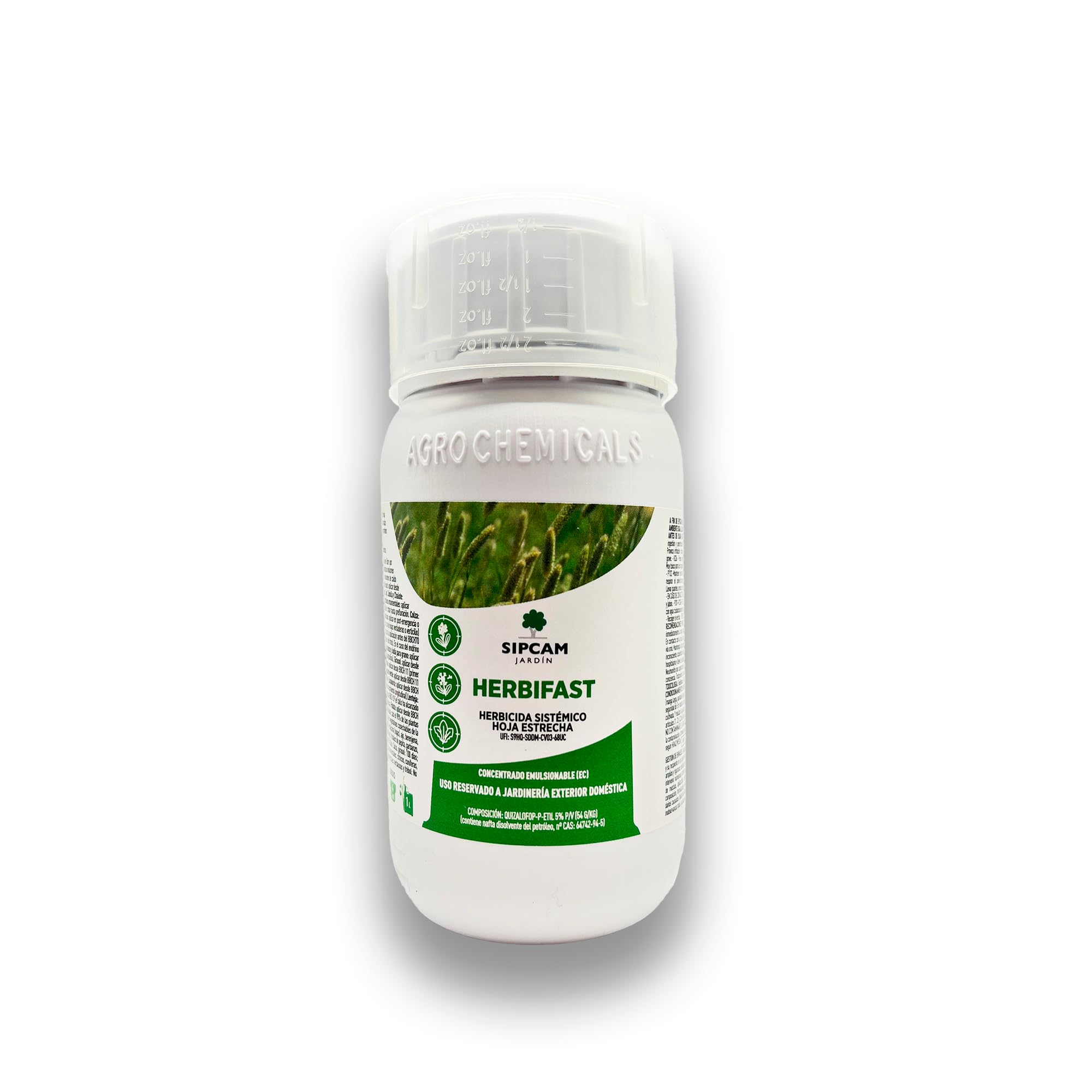 Herbicida para Malas Hierbas HERBIFAST de Hoja Estrecha MUY EFICAZ | 250 ml para diluir en 62 litros de Agua | Acción Sistémica y Rápida Absorción | Ideal Huertos y Cultivos Hortícolas | Nexum Market