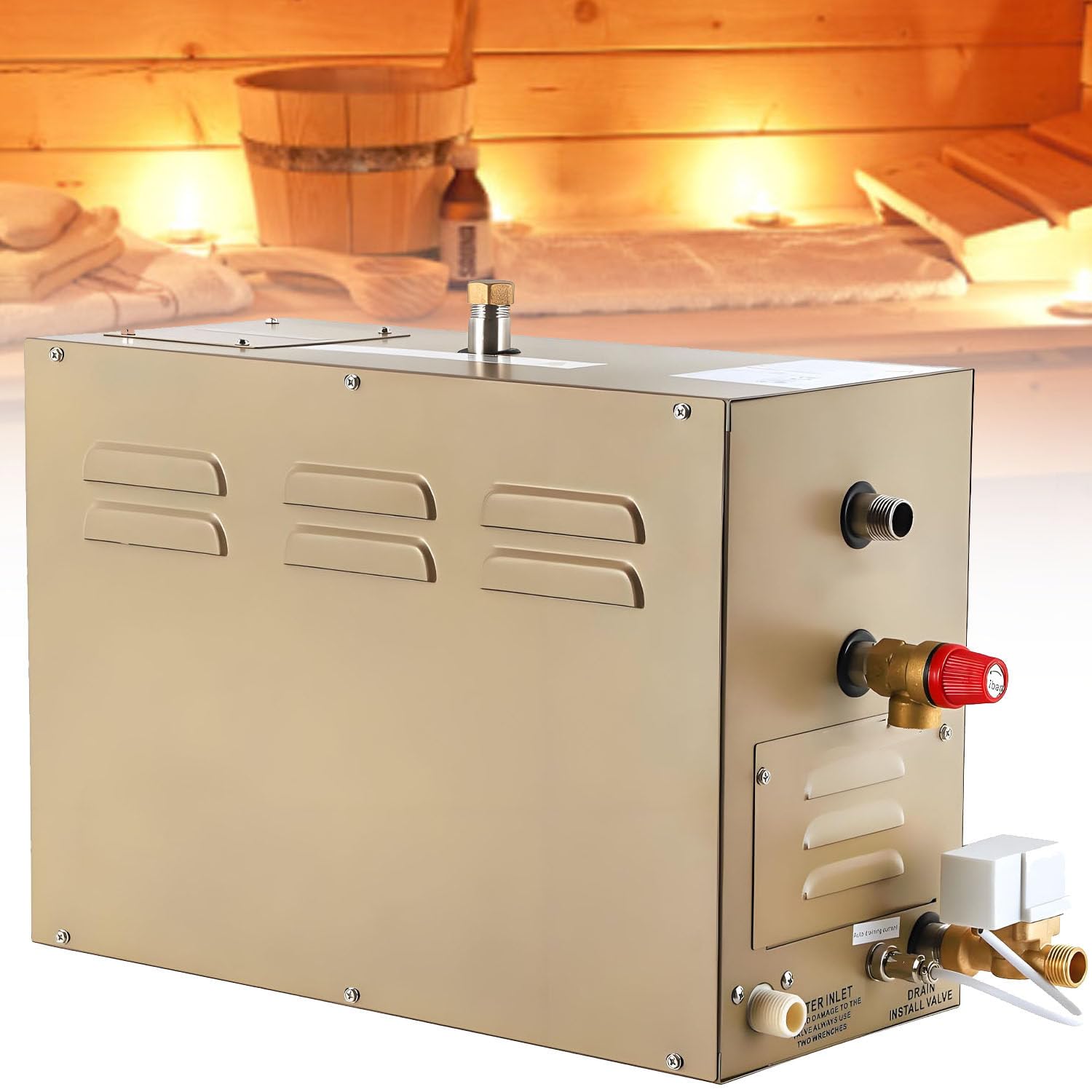 GLBMXDD Steam Shower Generator Kit 3kw-12kw, Aromatherapy Steam Head, Self-draining System, LED Touchscreen Controller, for Home Commercial Sauna/Shower/Bath/SPA 4.5KW