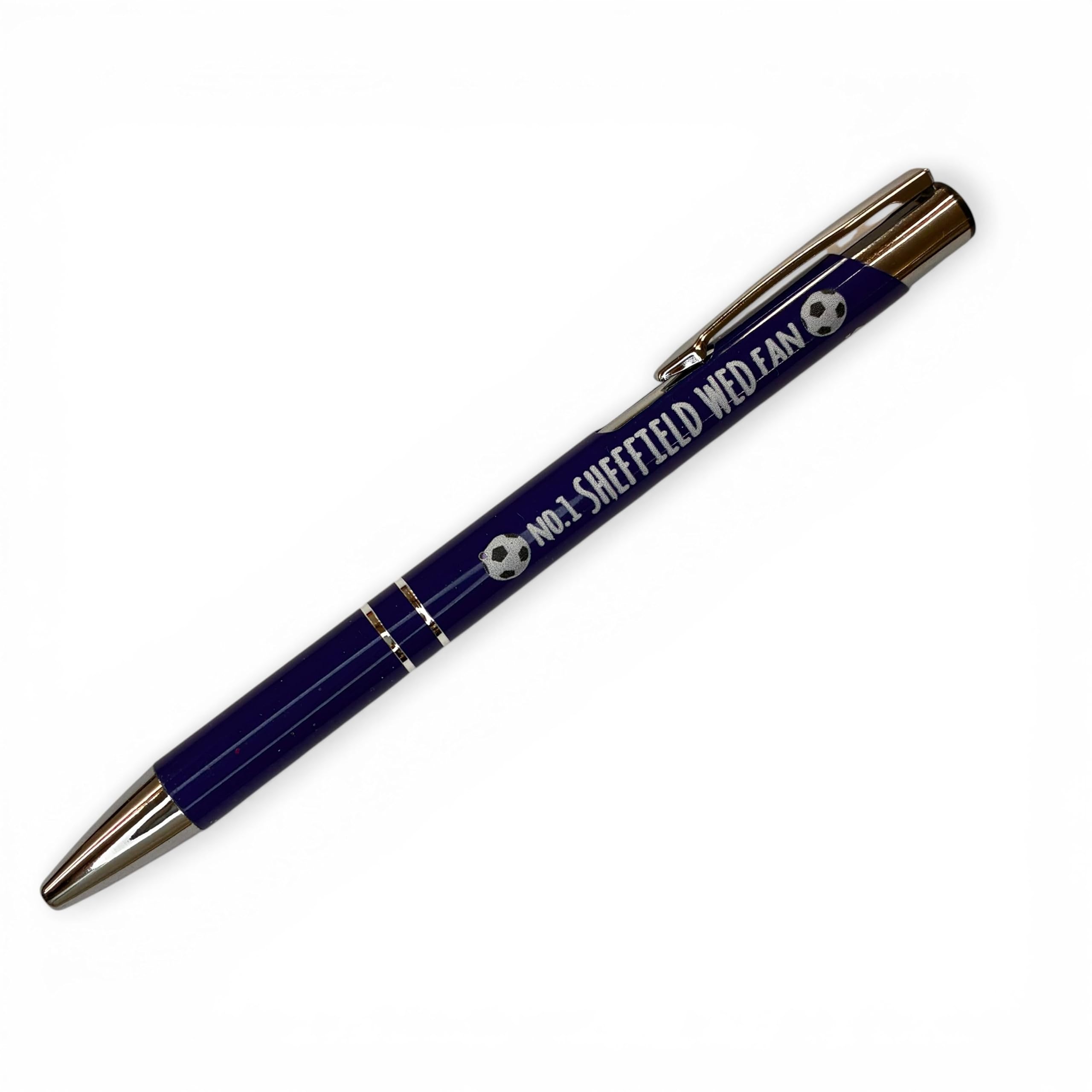 WHITE COTTON CARDS Sheffield Wednesday Owls FC No. 1 Football Sport Fan. Recycled Aluminium Ballpoint Pen. Team Name Colour. Stocking Filler Writing Novelty Gift (PEN-36)