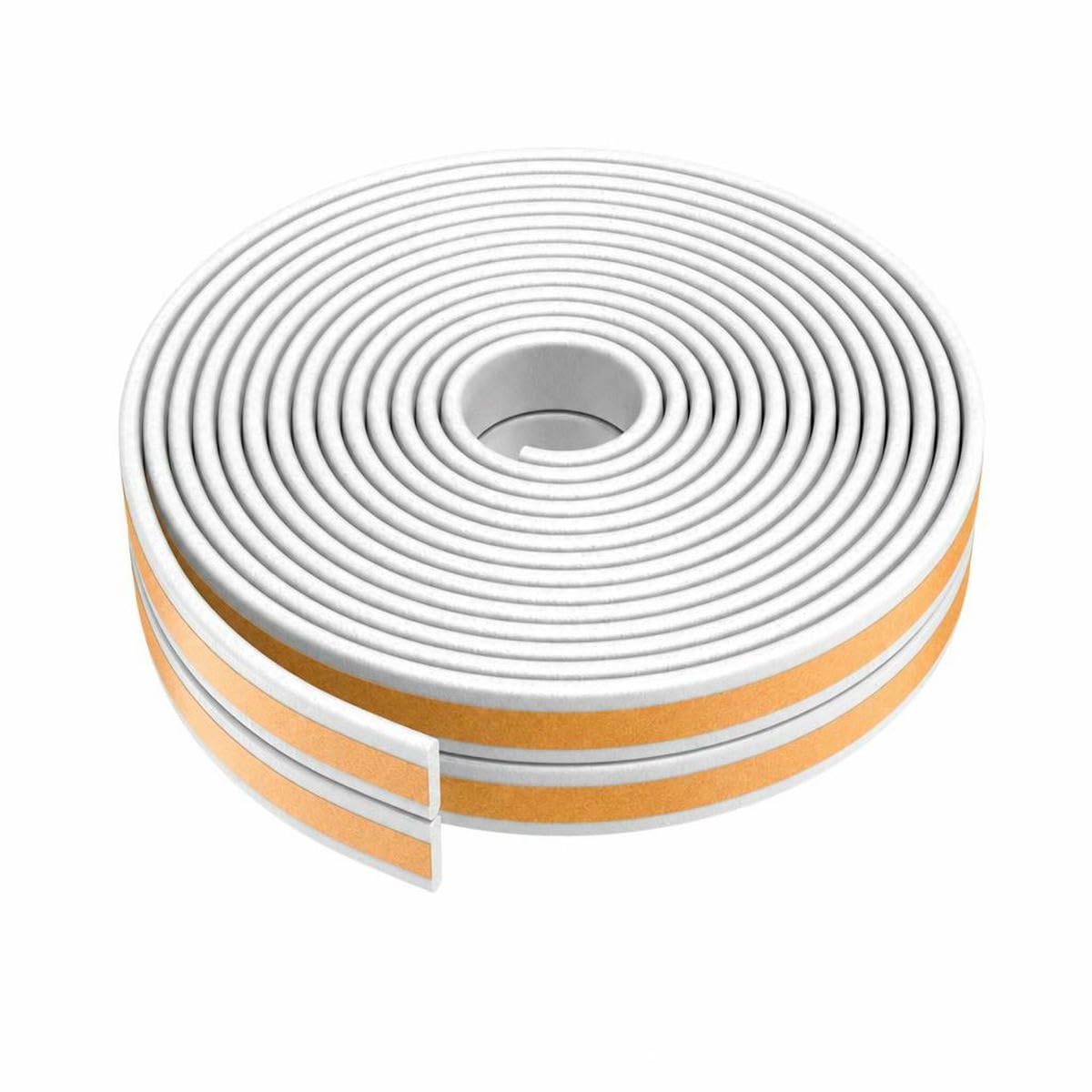5m/10m Door Seal Strip Self-Adhesive Draft Stopper Tape Window Weather Stripping Insulation Noise Rubber Sealing Strip-I white-10M (32.8ft)