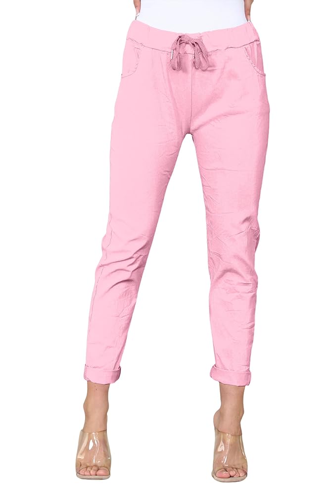 Faozo® Women's Plain Magic Italian Trousers - Ladies Summer