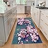 Yinghesheng Carpet Runners Blue and Pink 120x200cm Runner Rugs for Hallway,Kitchen Rugs Non-Slip Washable Rugs,Extra Long Hallway Runner Corridor Indoor entrance hallway mat, 3D Floral Patterns #3