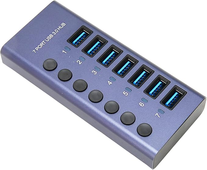 Hub USB 3.0 de 7 Puertos 5Gbps Estación de Acoplamiento miniatura 5