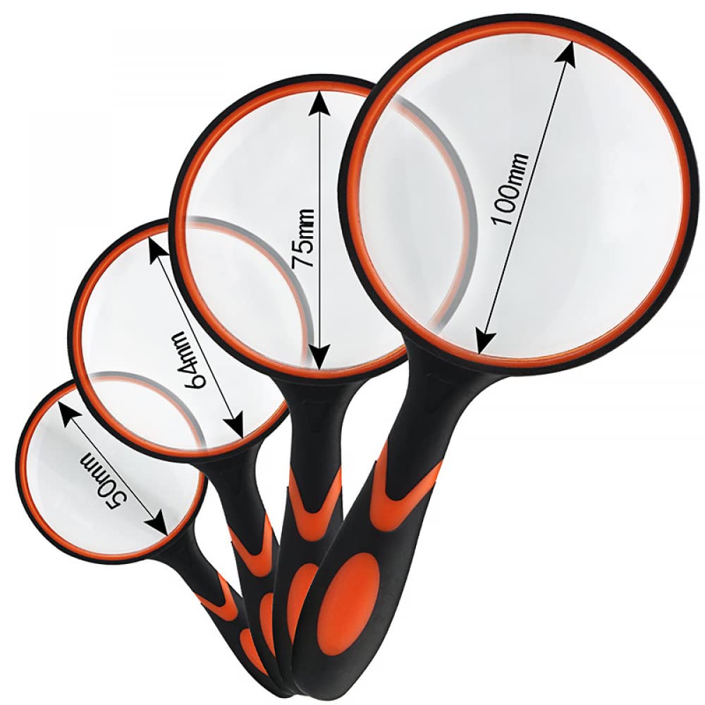 Loupe de Lecture Portable LPY 10X - Grande lentille grossissante avec poignée Souple antidérapante pour Les Personnes âgées, la Lecture de journaux et l'exploration des Loisirs dans -65MM