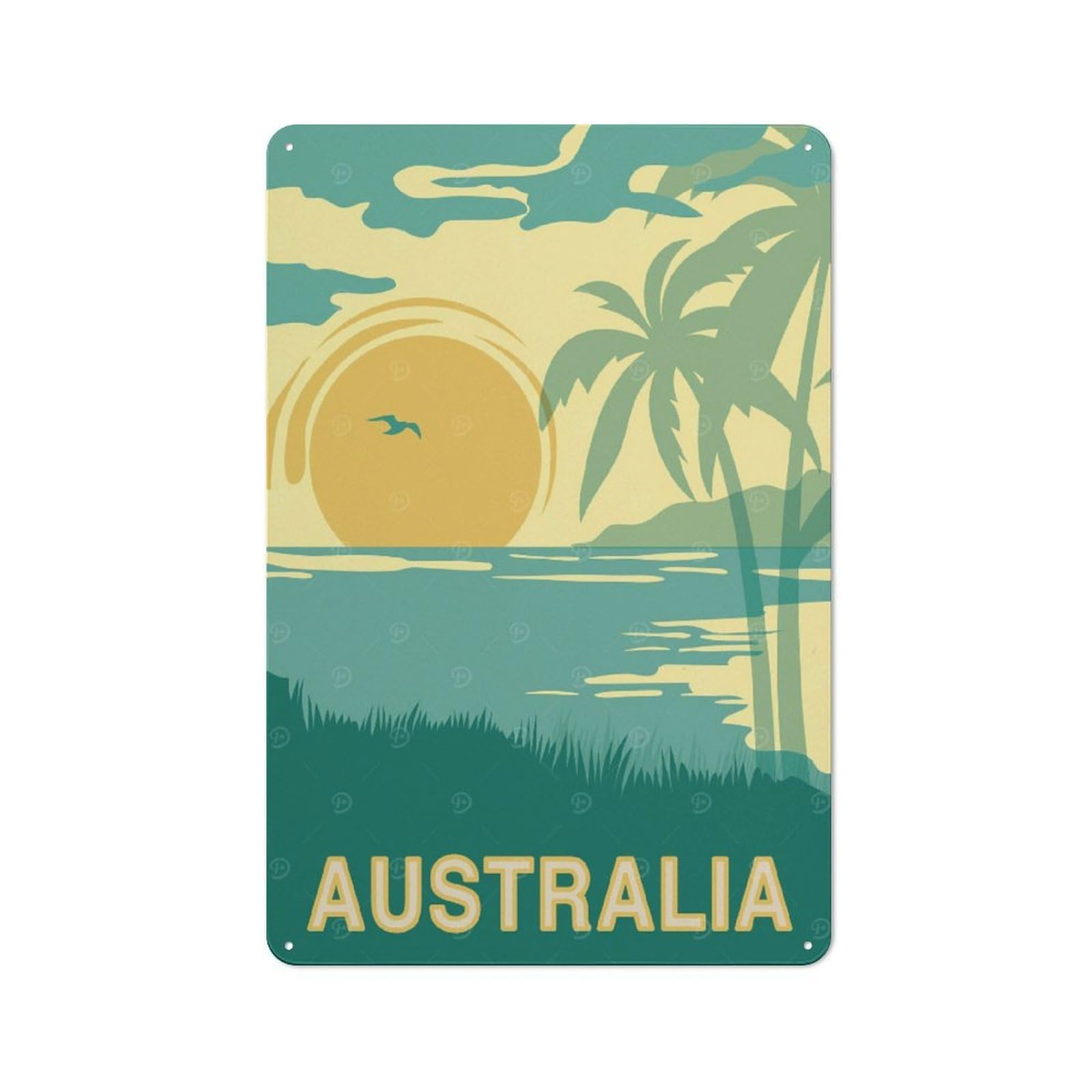 Junmoney Style-2 Australia Vintage Art Retro Metal Wall Sign 30X20cm For Living Room Or Hallway, For Collectors Decorating Living Rooms And Hallways