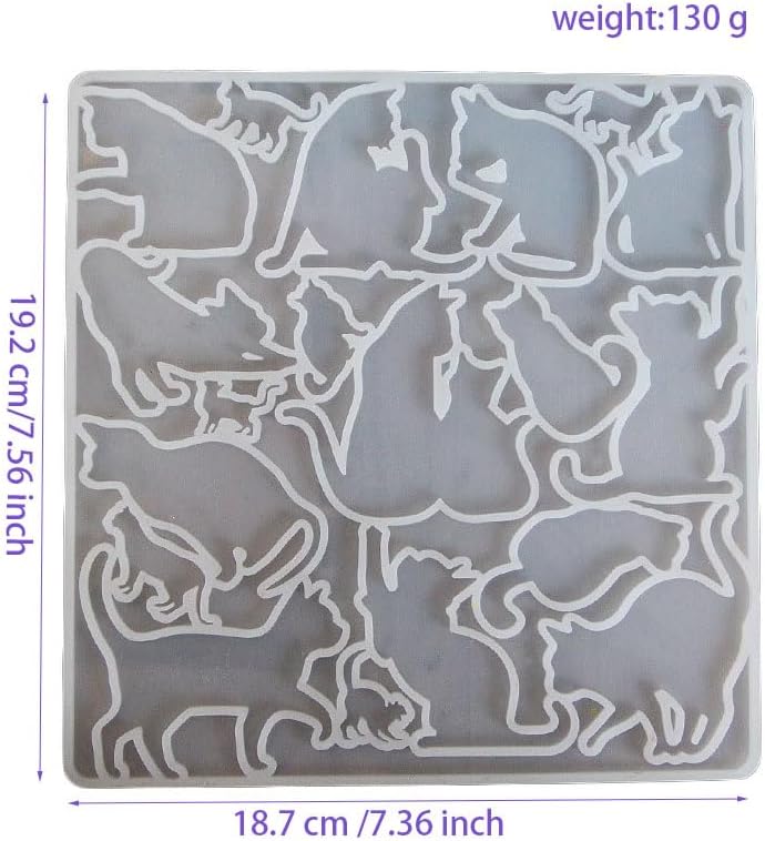 Miniatura 7 de Finyoffiy Molde de resina para gatos, moldes epoxi de silicona con diseño de animales, molde de fundición colgante para bricolaje, joyería, collar,
