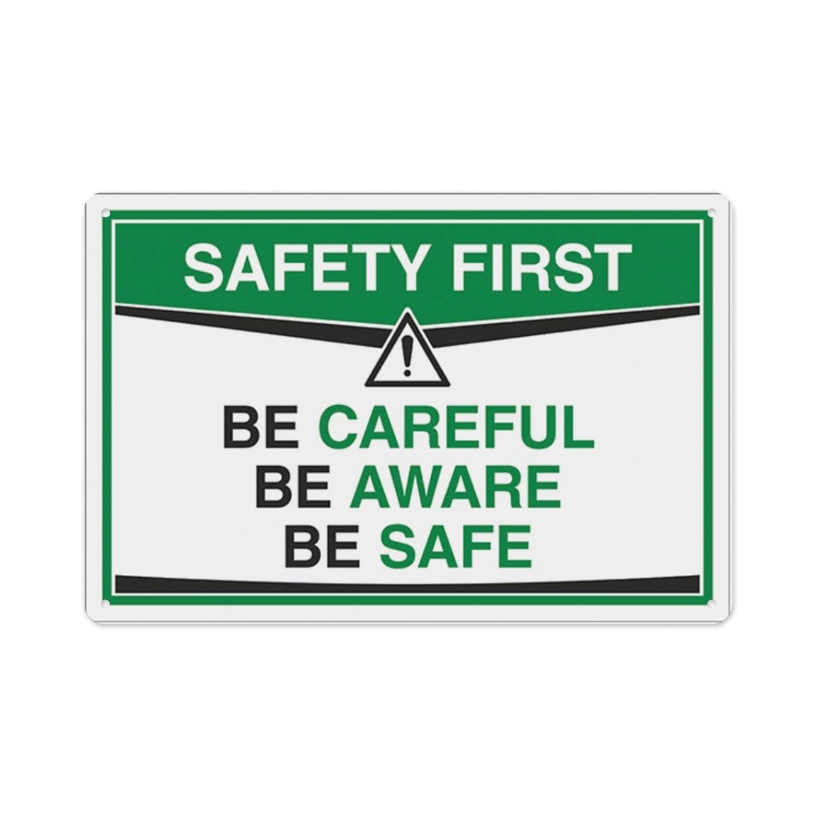 peiyeety Be Careful Be Aware Be Safe Aluminum Tin Warning Signs For Home Outdoor Garden 12X16 Inches