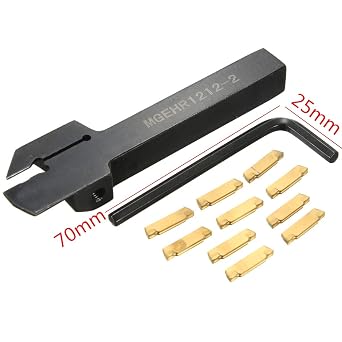 CNC Lathe Boring Bar: MGEHR1212-2 Turning Tool Holder with 10pcs MGMN200 Carbide Inserts Blade, L-Shaped Wrench