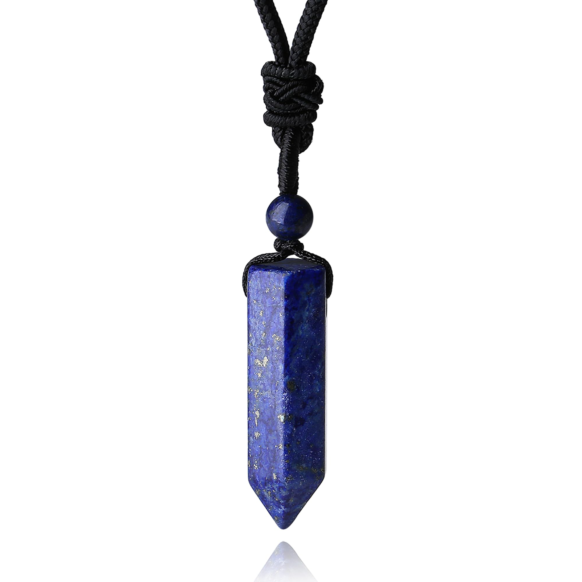 XIANNVXI Crystal Necklace for Men Women Adjustable Rope Hexagonal Point Healing Crystal Natural Stone Pendant Necklaces Gemstone Jewelry