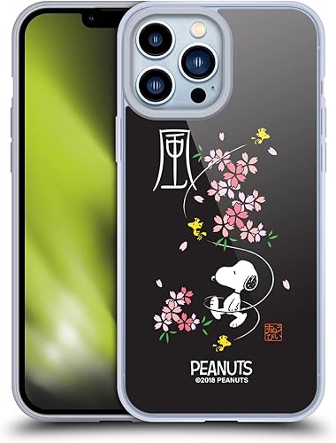 Head Case Designs Funda de gel suave con licencia oficial de Peanuts Cherry Blossoms Oriental Snoopy compatible con Apple iPhone 13 Pro Max