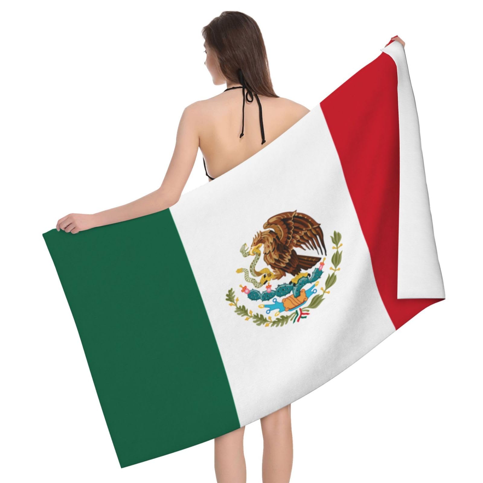 HLBSDM Microfiber Mexico Flag Beach Towel Quick Dry Soft Sand Free Beach Towels for Pool Swim Beach Lightweight Thin Towels