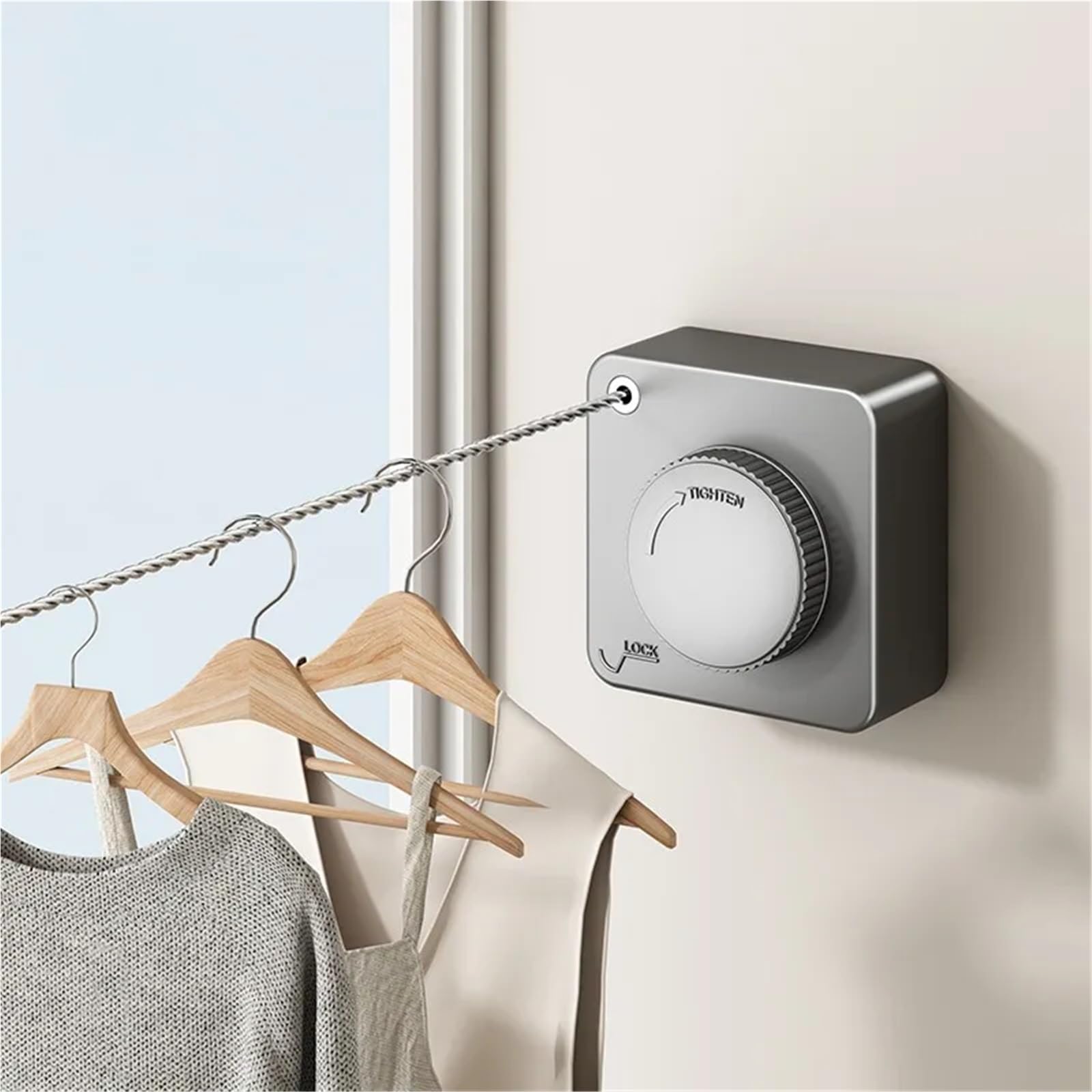 Corde à Linge rétractable intérieure Invisible, séchage des vêtements, Ligne de, Cintre Mural pour Le Linge