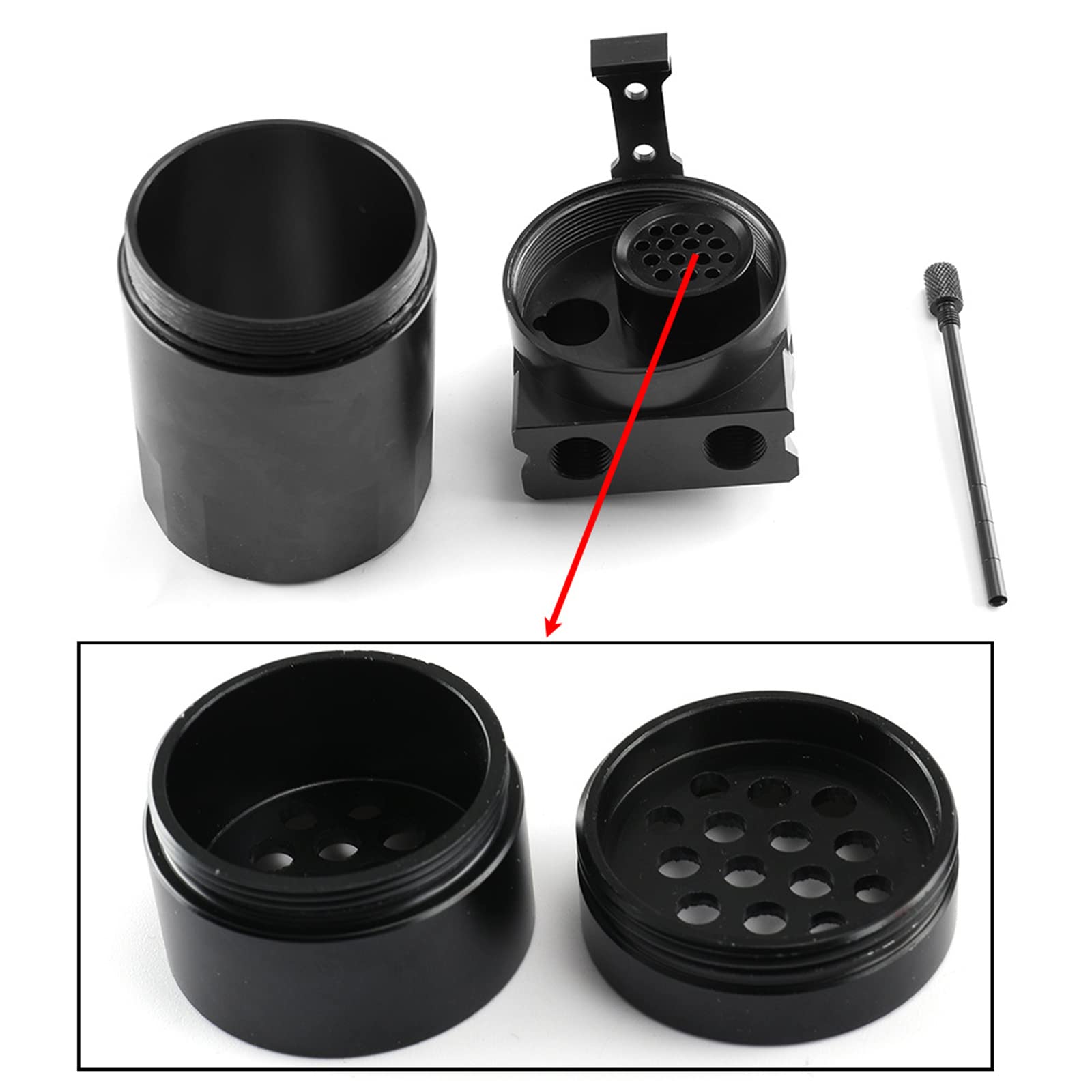 Weigudoc Serbatoio per Auto in Alluminio, Contenitore per Olio da 300 ml, Contenitore per Olio Motore, Serbatoio dell'olio separatore Motore con sfiato Filtro Aria e Accessori per Tubi Flessibili