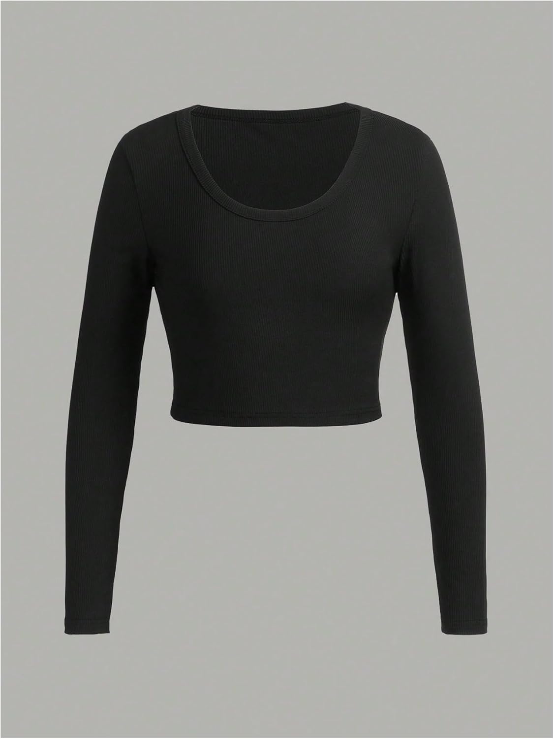 Girl's Long Sleeve T Shirt Slim Fit Crewneck Fall Basic Tees Ribbed Knit Crop Top for Girls - Image 4