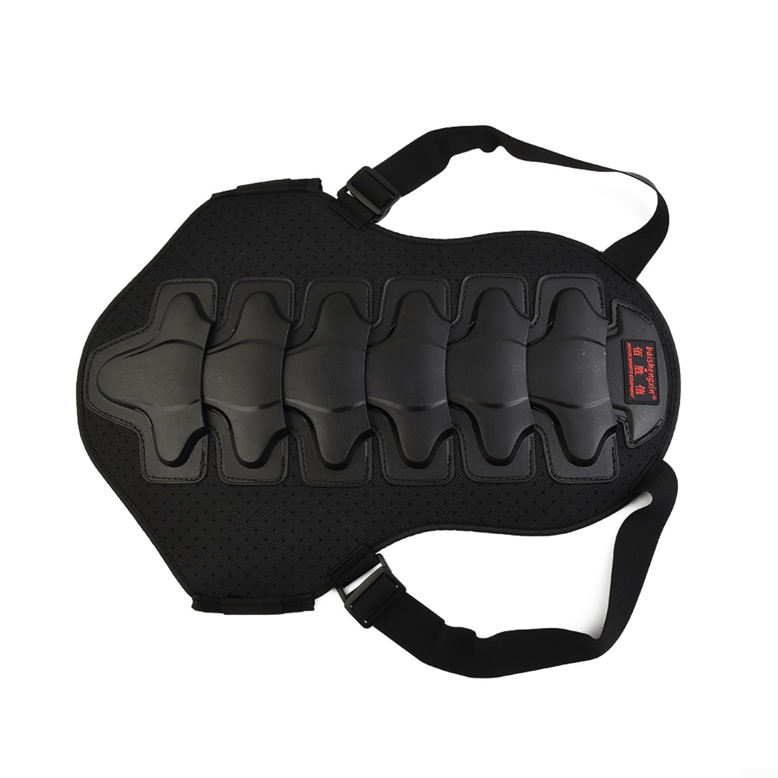 Protection dorsale de moto avec coque en PE et rembourrage en EVA, protection réglable pour la course, le ski et le skateboard, respirant et résistant aux chocs, noir