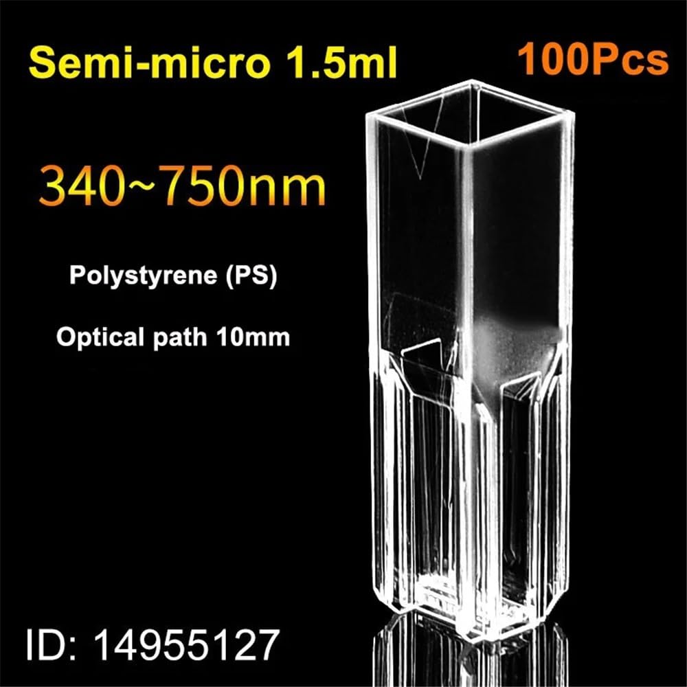 100 pezzi/lotto monouso 4,5 ml/1,5 ml colorante in plastica 4,5 ml/1,5 ml 10 mm fluorometro in plastica 6 tipi diversi(125)