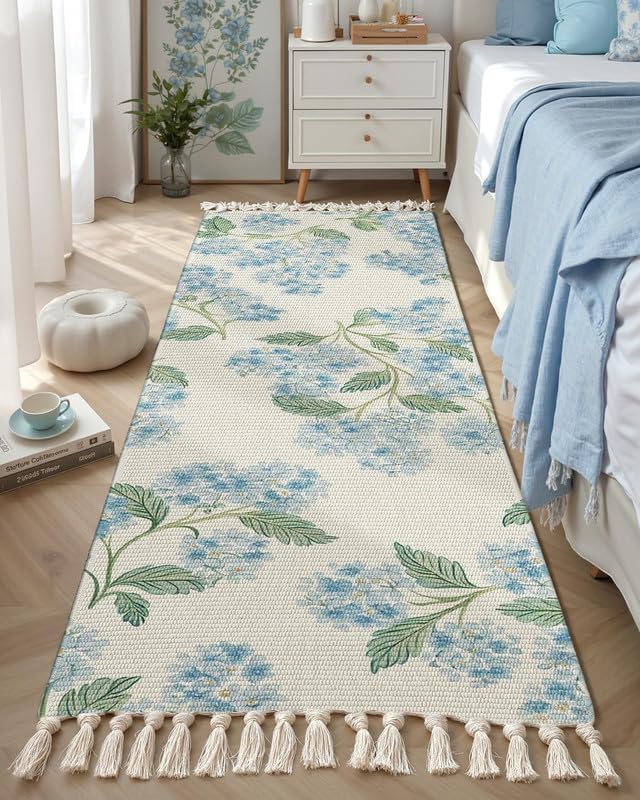 SAGON 2x5 Ft Printed Runner Carpet – Cotton Bedside Rug for Bedroom & Living ...