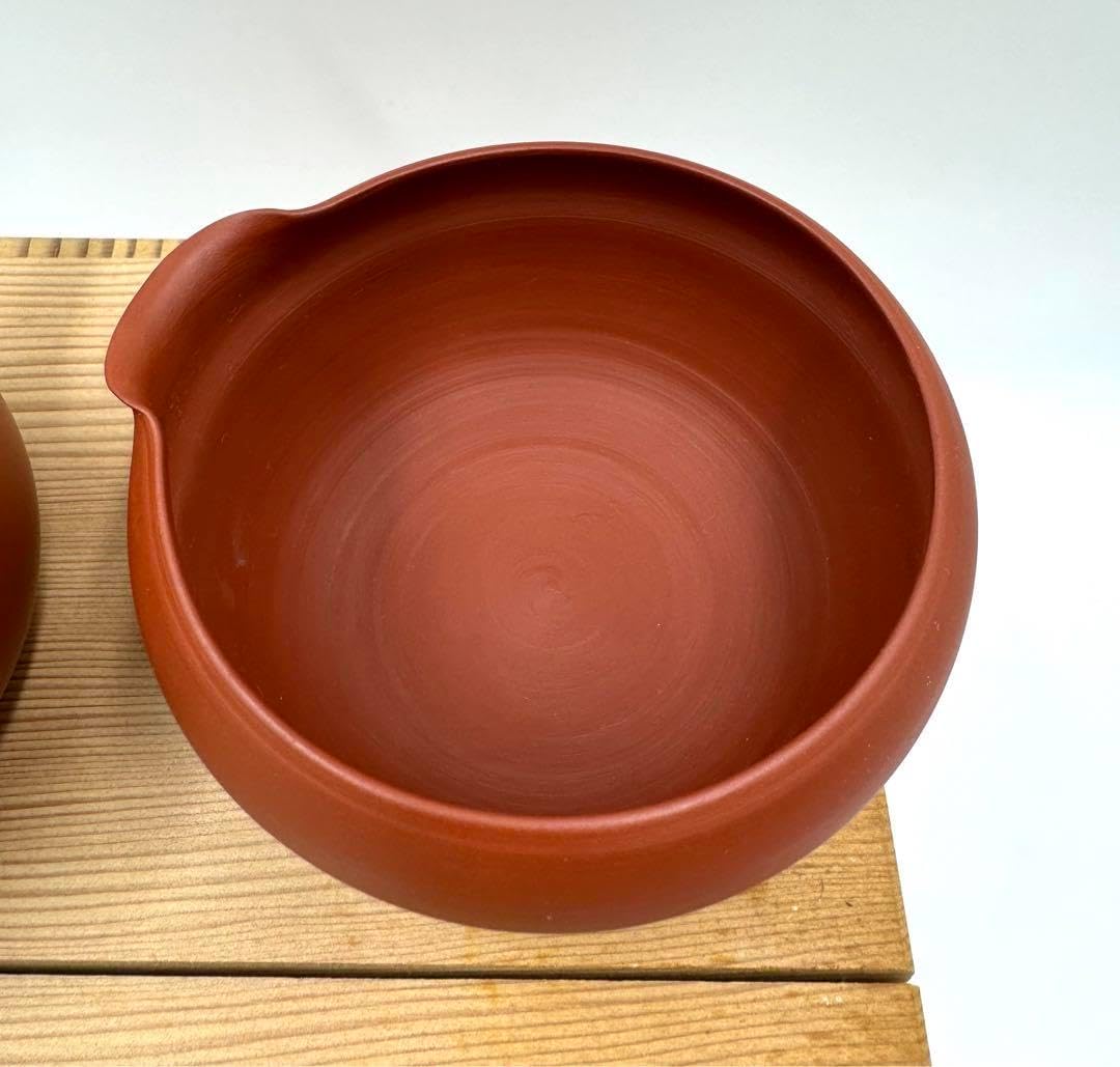 051常滑焼 清水源二 北條 朱泥茶器7点セット 木箱 共布