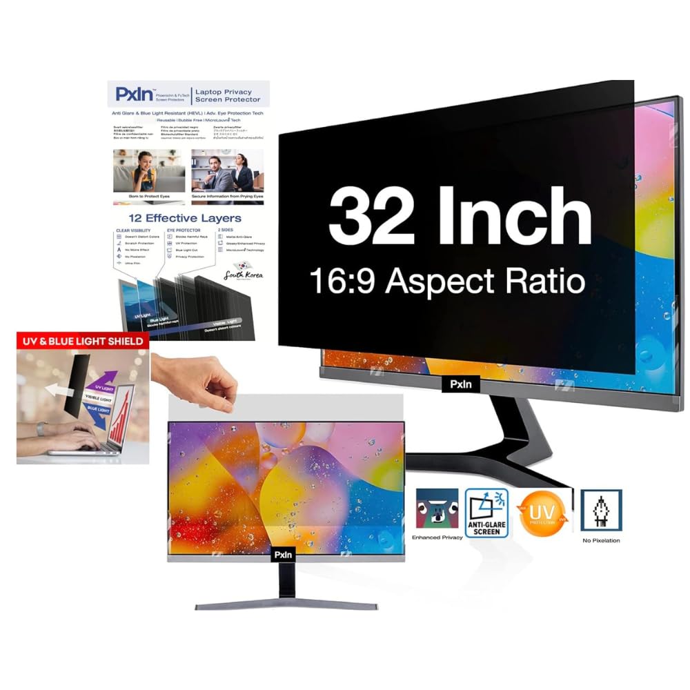 PxIn 32 Inch (16:9) Monitor Privacy Filter Guard | No Eye Strain | Anti Glare & Blue Light UV, Anti Scratch, No Dry Eyes | (B0BYZW12MC) Amazon Price History, Amazon Price Tracker