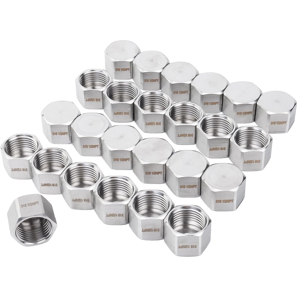 Bonnet de tuyaux acier inoxydable 316 raccord fileté 1/2 NPT carburant x25