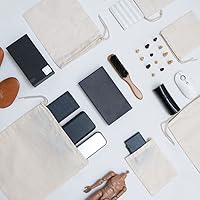 Vista 4 de BigLotBags Bolsas de muselina de algodón de alta calidad, 100% algodón orgánico con un solo cordón. Bolsas de muselina natural reutilizables