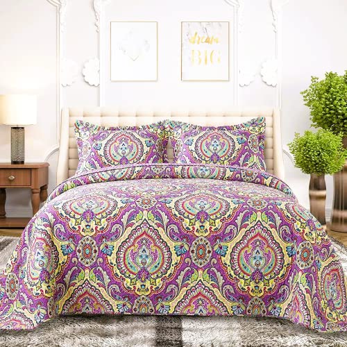 IDALIAHOME Colchas Reversibles de Doble Cara, Personaliza el Estilo de tu Cama de 180,colchas de Algodon 50% súper Suave y Transpirable, con Puntas Bien Redondeadas + 2 Cojines de 50 x 90